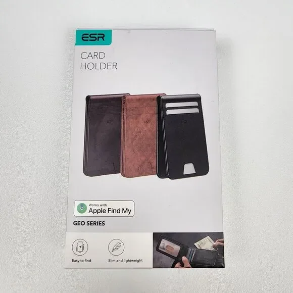 ESR Geo Wallet Find My RFID Smart Wallet for Men iOS Rechargeable Black
