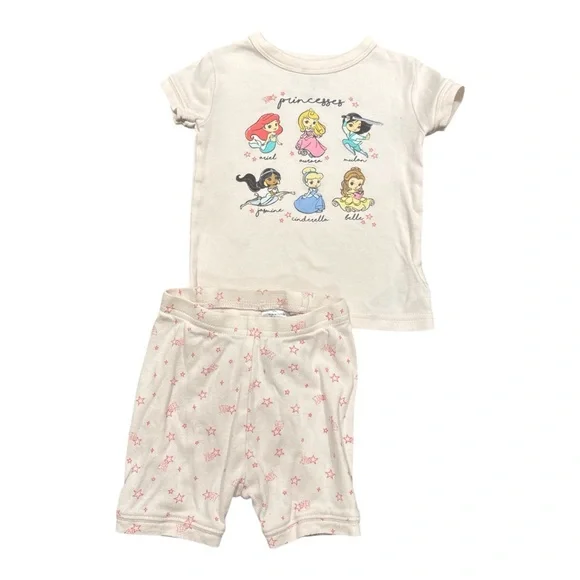 GAP‎ Toddler Girls Princess Pajama Cotton Set -Pink, Size 18 -24 months