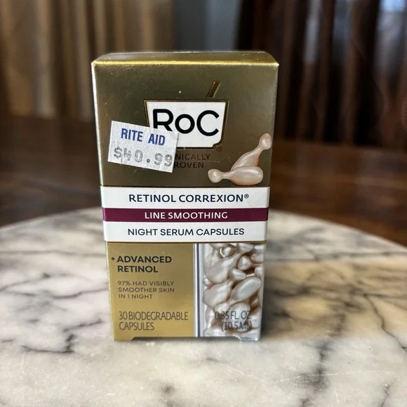 NEW! RoC Retinol Correxion Line Smoothing Night Serum Capsules 0.35oz./10.5ml