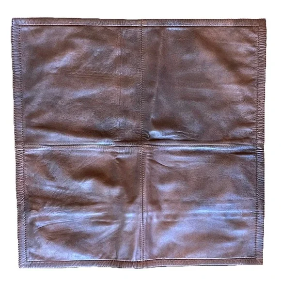 Brown Leather Look Pillow Cover 17.5x17.5 Square Zippered Fits 16x16 Insert