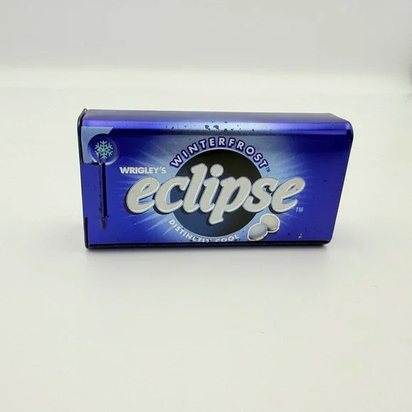 Wrigley's Eclipse Winterfrost‎ Mints Tin Collectible VTG Blue 1990's collectable
