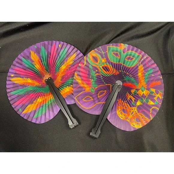 Maity 25 Pcs‎ Mardi Gras Folding Hand Fans Masquerade Party Favors QE5333 New