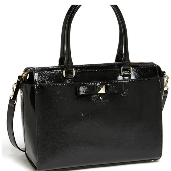 Kate Spade New York Beacon Court Jeanne Patent Leather Black Handbag Satchel