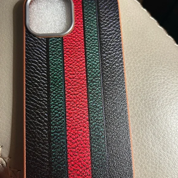 Stylish Black and Red Striped Phone Case