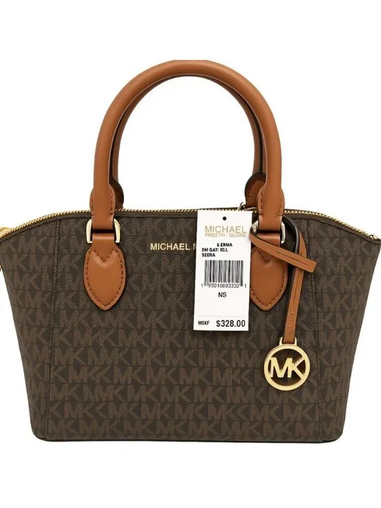 Michael Kors Brown Medium Satchel Gold Hardware & Dual Handles
