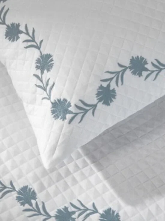 Matouk Daphne Matelassé King Sham in Hazy Blue
