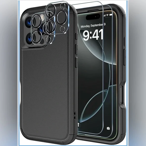 Diverbox 16 Pro Black Protective Phone Case with Screen Protector shockproof NEW