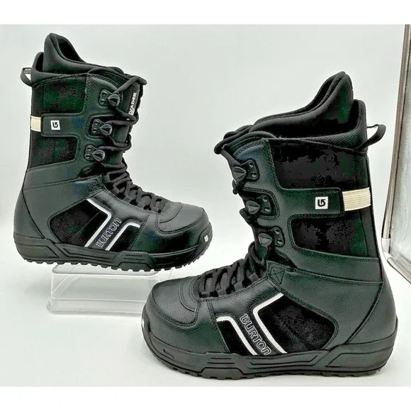 Burton Invader Imprint Snowboard Boots Mens Size 9M Linered Black White NEW