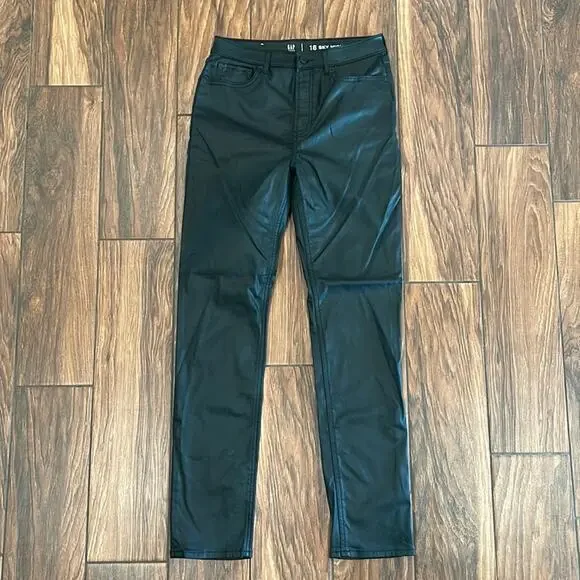 Gap Teen Sky High Skinny Coated‎ Black Stretch Jeans
