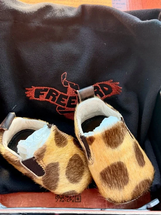 0-3 Months Freebird by Steven Kids Leopard Print Slip-On Shoes - Tan Brown