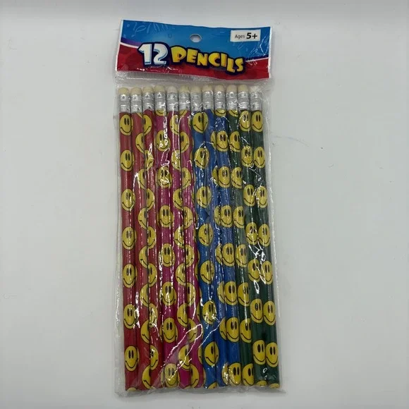 Smiley Face‎ Emoji Pencils Party Favors Novelty  12 Count NEW