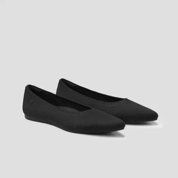 Viviaa 43 Pointed-Toe Ballet Flats Aria 5° black washable shoes sz 11 $129