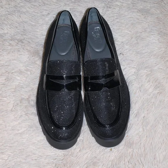 Franco Sarto Women's Black Slip On Platform Loafer Women's 10.5