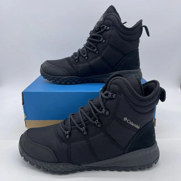 Columbia Fairbanks‎ Omni Heat Waterproof Insulated Shoes Black Boots Mens Sz 8