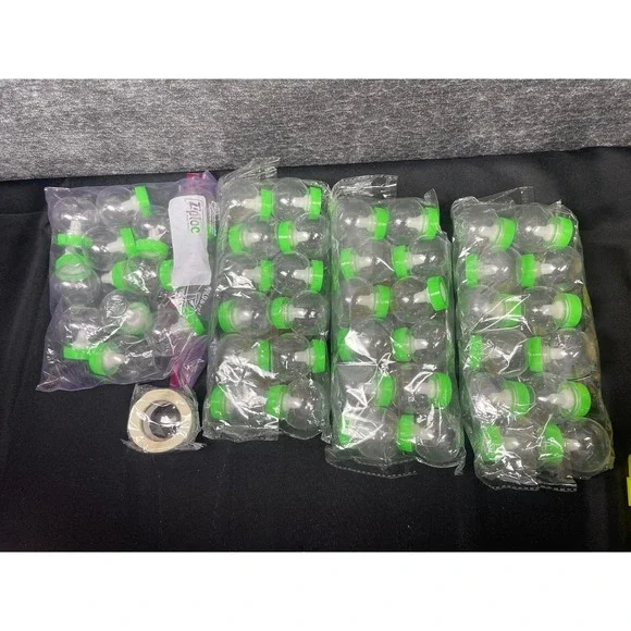 48 Piece Mini Baby Bottle Favors Clear Lime Green with Thank You Stickers‎ Set