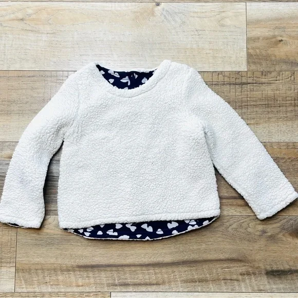 Gap Sherpa Crew Neck Sweatshirt In Ivory for Toddler Girls
