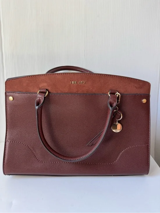 Nine West Chesnut color Dual-Texture Satchel