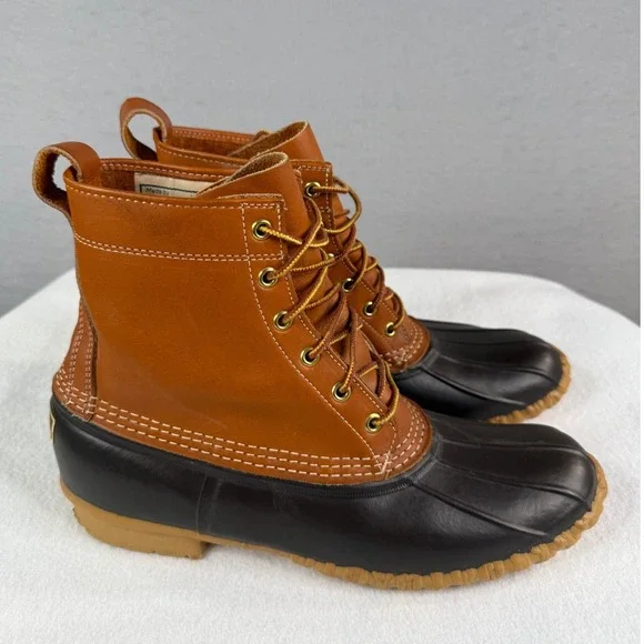 L.L.‎ Bean Maine Hunting Shoe Mens 11 N Vtg Tan Brown Rubber Duck Boots USA