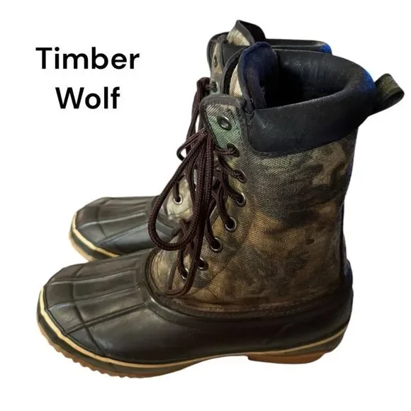Timber Wolf Men's Camo Waterproof Lace Thermo Lite Hiking Hunting Winter Boots 7