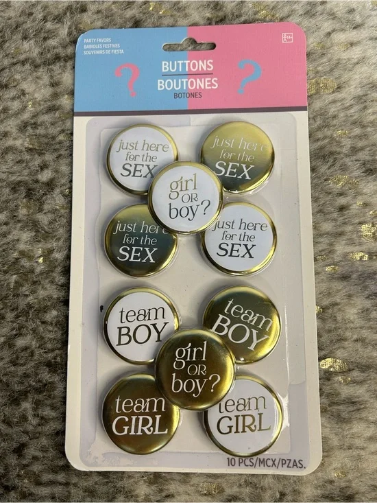 5 for‎ $25🔥Baby Shower Buttons- Set of 10- New