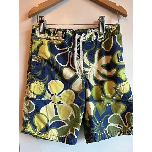 Baby Gap Boys Size 2 Blue Yellow Tropical‎ Swim Trunk