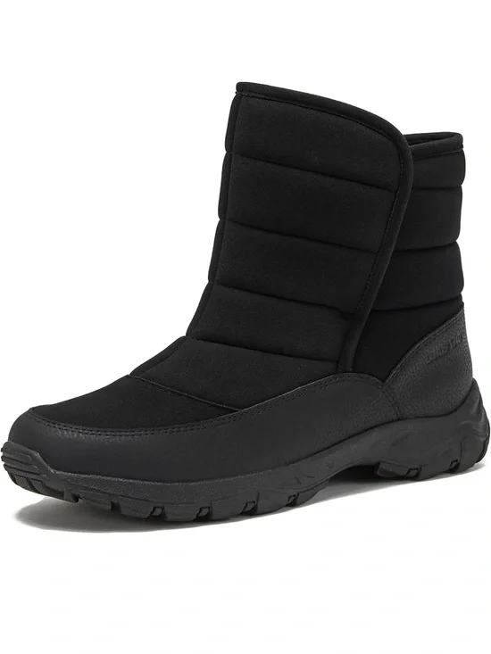 NWT Lands' End Expedition Insulated Waterproof Slip On Black Snow Boots size 11