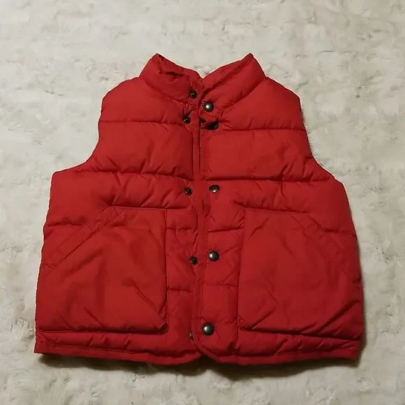 Gap Puffer Jacket Size 4 Red Boys Girls Unisex Sleeveless Casual