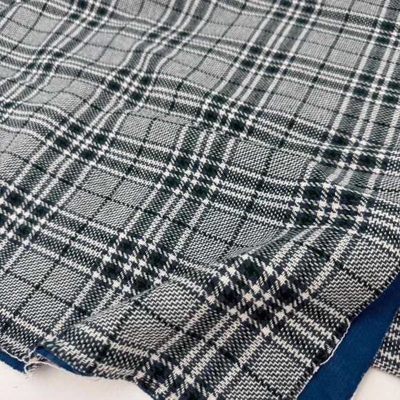 Green and White Plaid Fabric