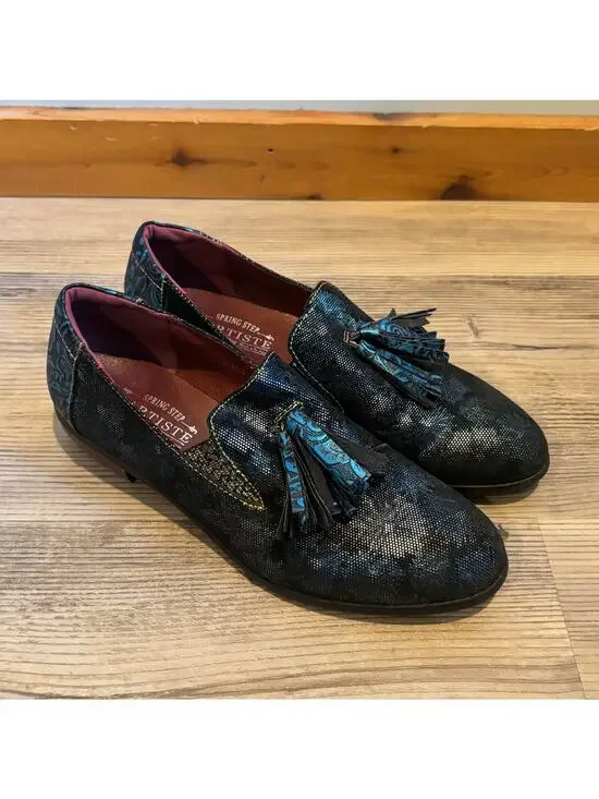 L'Artiste Klasik Multi-Color Metallic Shimmer Tassel Loafer - size 41