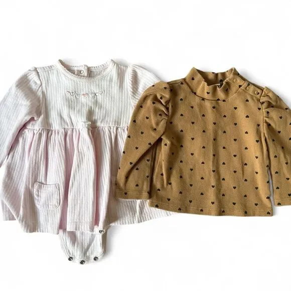 Little Me & Baby Gap Long Sleeve Baby Girl Tops Bundle 12-18 Months