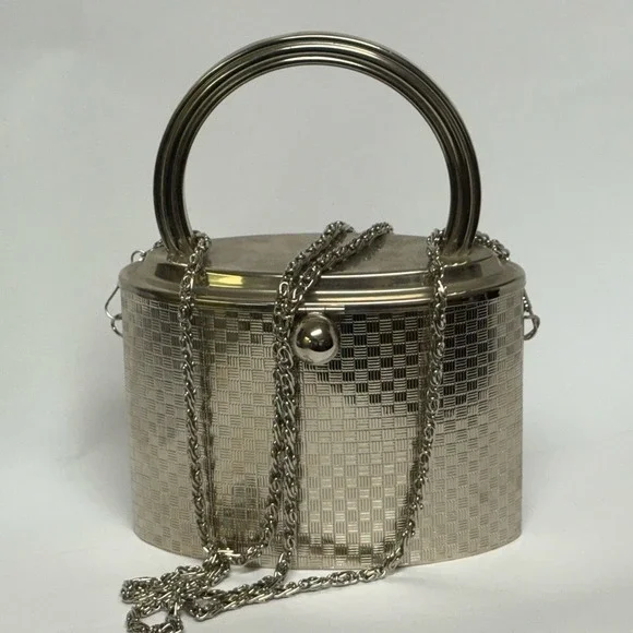 Sasha New York silver tone‎ metal Evening Bag EUC