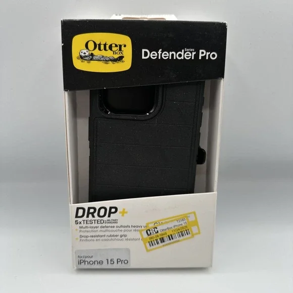 OtterBox iPhone 15 Pro Defender Pro Series Case With Belt Clip - Black