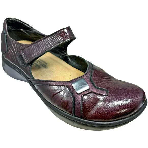 Naot Burgundy Patent Leather‎ Platform Mary Janes