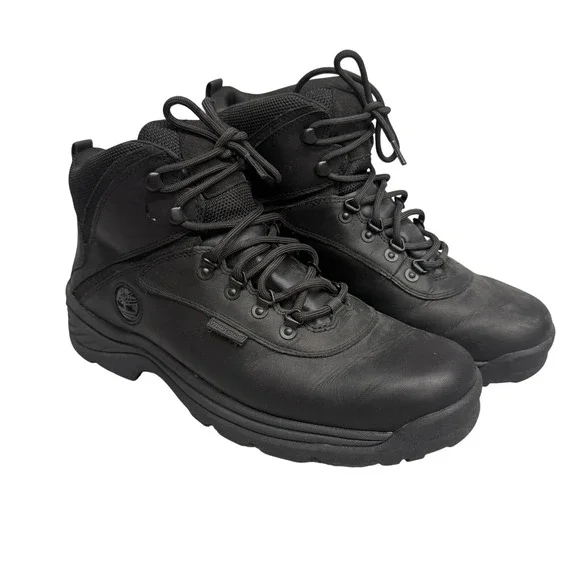 Timberland Boots Mens Size 11.5 Black Leather Waterproof Snow Outdoor 12122