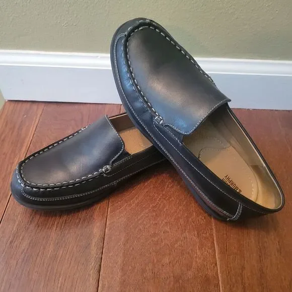 Johnston & Murphy Locklin Leather Venetian‎ Slip-Ons Boy's Size 8.5 Black