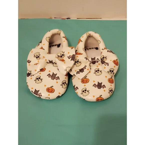 Bebila Cartoon Baby Moccasins Shoes 6-12 Months Toddler‎ Pumpkin Bow Bat Ghost