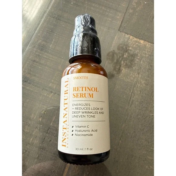 InstaNatural Retinol Serum 1oz Vitamin C Hyaluronic Acid Niacinamide‎ Anti-Aging