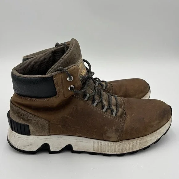 SOREL Mac Hill Lite Mid Waterproof Leather Boots‎ Brown Mens 11 Lace Up Hiking