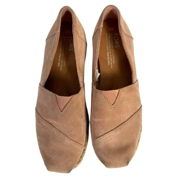 Toms Womans Shoes Pink Suede Rope Boho Loafer Slide Comfort Barbie Size‎ 6 SU