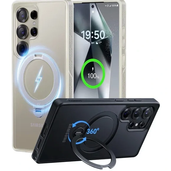 CASEKOO Patented 360° Spin Magnetic Stand for Samsung Galaxy S25 Ultra Case NIP