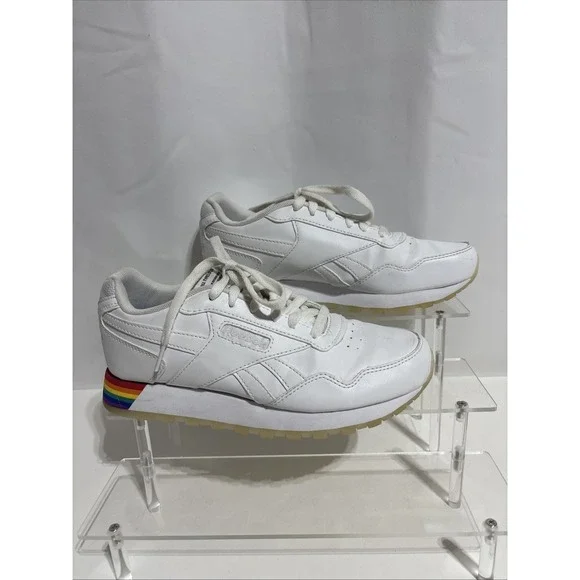 Reebok Harman Run Pride Shoes White/Rainbow Men's Size 5.5 FY5311 Pride Month