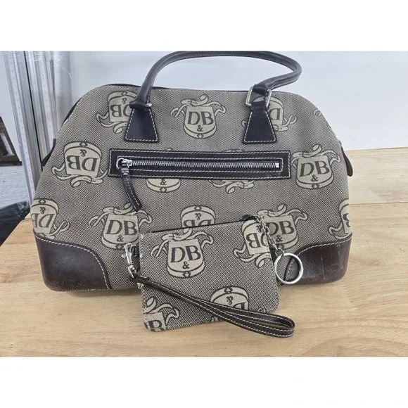 Dooney & Bourke Signature Donegal‎ DB Gray Large Dome Satchel Purse