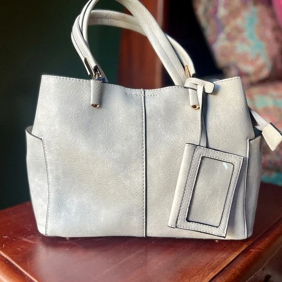 Top Handle Satchel Crossbody Cardholder Faux Leather
