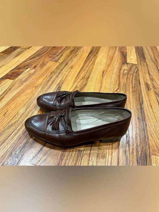 Albion Dark Brown Leather Tassel Slip-On Loafers‎