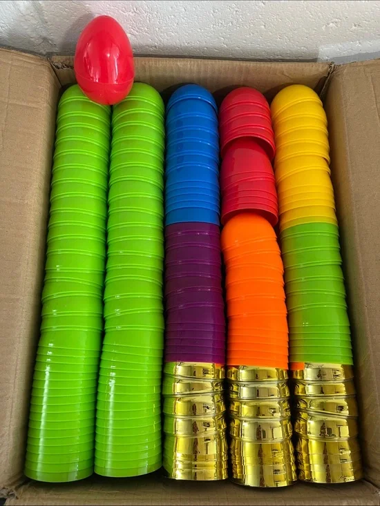 50 Pc New 4” Plastic Easter Egg Hunt Eggs- Assorted Colors- See Listing