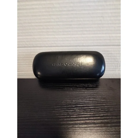 Hard Candy Pink Lining Black Hard Shell Glass Case Spring Close‎
