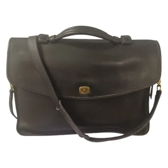 Vintage Coach Black Lexington Briefcase Messenger Satchel Bag Style #5265 COA