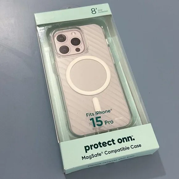 Onn iPhone 15 Pro Clear Gel Magsafe Case, NIB