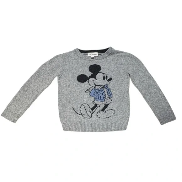 GAP Kids Gray Unisex Sweater with Mickey Mouse Design Size 5
