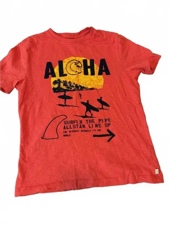 GAP Kids Boys Orange Graphic Tee XL Kids Surf Aloha Shirt
